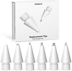 Inesore 6 Styles Replacement Tips for Apple Pencil Pro,Multiple Options Metal Durable Nibs Accessories for Apple Pencil Pro/2nd Generation/1st Gen/USB-C (6 Pack)