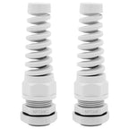 Strain Relief Cord Connector,LISTENJIALE 2Pcs NPT 3/8" Waterproof Cable Gland Flex Spiral Strain Relief Adjustable 5-10mm Cable Connector Nylon Joint with Gaskets(Grey)