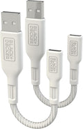 BLACK+DECKER USB C to USB Adapter [2 Pack], Type C Female to USBA Male OTG Cable USBA to USBC Adapter Apple Compatible with MacBook Pro/Air, iPhone 16/15 Series, Samsung Galaxy S24/S23/S22, White