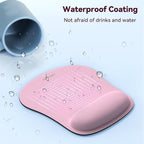 TECKNET 2 Pack Mouse Pad with Wrist Support, Ergonomic Gaming Mouse Pad Pain Relief, Portable Comfortable Mousepad for Computer, Laptop, Office, Home Non-Slip Base, Waterproof Surface - Pink