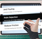 AKX Artist Glove -Palm Rejection Drawing Glove for Graphic Tablet, 2 Fingerless, Left and Right Hand, Black,2 Pack,AK-020