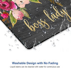 Hokafenle Boss Lady Mouse Pad - Floral Funny Mouse Mat, Square Waterproof, Non-Slip Rubber Base for Office Laptop