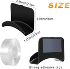 24 Pcs Headphone Wall Hangers Adhesive Gaming Headset Holder Hooks for Wall Mount Strong Universal Stand Hooks for Most Headphone Controller, Hat, Baseball Caps, Closet, Door (Black)