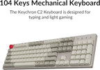 Keychron C2 Full Size Wired Mechanical Keyboard Compatible with Mac, Keychron Red Switch, 104 Keys ABS Retro Color Keycaps Gaming Keyboard for Windows, USB-C Type-C Braid Cable