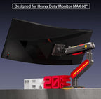 RGB Gaming Monitor-arm for Flat/Ultrawide/Curved Monitors 32 to 60 inch, Heavy Duty Stand Load up to 20 kg, VESA 75/100 mm Monitor-Mount L60