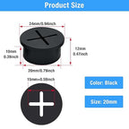 Desk Grommet, 3/4 in 20 mm Silicone Rubber Grommets, Black Desk Hole Cover for Cables, Flexible Wall Cord Pass Through Grommet for Office Table Computer Home Furniture Wire Organizer-15 Pcs