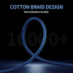 3.5mm Male to Female Extension Stereo Audio Extension Cable 6FT, Cotton-Braided Audio Extension Cable 6ft, Stereo Jack Cord for Phones, Headphones, Speakers, Tablets, PCs and More