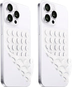 2 Pack Silicone Suction Cup Phone Case Mount Double Sided, Hands-Free Strong Grip Silicon Phone Holder, Non Slip Phone Accessories for Selfies and Videos (Translucent)