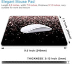 IMAYONDIA Mouse Pad, Rose Gold Glitter Black Mouse Pad, Non-Slip Rubber Base Women Mousepad, Mouse Mat Pad for Work, Game, Office, 9.5 x 7.9 Inch - Beautiful Modern Luxury Design