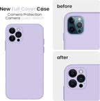 FireNova Designed for iPhone 13 Pro Max Case, Silicone [Camera Protection] Phone Case with [2 Screen Protectors], Soft Anti-Scratch Microfiber Lining Inside, 6.7 inch, Clove Purple