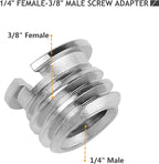 12 Pcs 1/4" & 3/8" Camera Screw Adapter Set - DSLR, GoPro, Flash & Light Stand Mounts