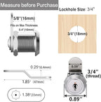 Cabinet Cam Locks Keyed Alike, 5/8'' Fits on 3/8'' Max Door Thickness, Secure File Drawer Mailbox RV Storage Replacement Set, Zinc Alloy (5/8 Inch 6Pcs)