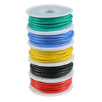 BOJACK 16 AWG Flexible Silicone Wire Electric Wire Hook up Wire Kit 300V Cables with Plus 20 φ4mm Heat Shrink Tubings and a Mini Wire Stripper(5 Colors 13.12Ft Each Color, 16AWG)
