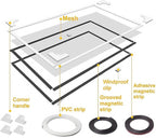 VKX Adjustable DIY Magnetic Window Screen, Fiberglass Mesh, Strong(720GS) Magnetic Strips, White Frames Grey Mesh, Suitable for Various Types of Screen Windows (59"x39")