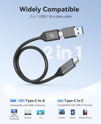 ORICO Portable SSD 1 TB with 2 in 1 USB C Cable, External Solid State Drives, Up to 460MB/s, Status Indicator, Reliable Storage for USB-C Smartphone, Tablet, PC - B5PLUS