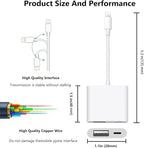 [Apple MFi Certified] Lightning to USB Camera Adapter with Charging Port for iPhone, USB 3.0 Female OTG Cable for iPad to Connect Card Reader USB Flash Drive U Disk Keyboard Mouse Hubs Midi