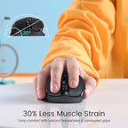 Wireless Mouse, D-09 Computer Mouse USB Cordless Mice for Laptop, Ergo Grips, Lightspeed 5-Level 2400 DPI, 16 Months Battery, Portable for PC Mac Chromebook (Black)