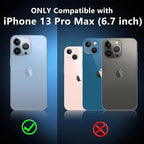 SPIDERCASE for iPhone 13 Pro Max Case, [Crystal Clear Not Yellowing], Slim Thin Phone Case Cell Phone Case & Cover Bundles, Blue/Clear