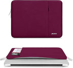 MOSISO Laptop Case 12.3 inch, 11.6-12.3 inch Laptop Sleeve Compatible with MacBook Air 11.6, Acer HP Dell Lenovo Samsung, Surface Pro, Polyester Vertical Computer Sleeve Bag with Pocket, Wine Red