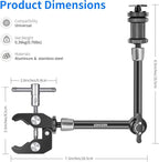NEEWER 5.9"/15cm Adjustable Friction Magic Arm with 1/4" Screw on Both Ends, Compatible with SmallRig Cage, Flash/LED Light/Microphone/Monitor/SuperClip, Max Load 4.4lb/2kg, ST15