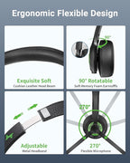 Wireless Headset with AI Noise Cancelling Microphone Bluetooth Headset - Bluetooth V5.2 Headphones with USB Dongle, Charging Base & Mic Mute for Computer/Laptop/PC/iPhone/Android/Cell Phones-Green
