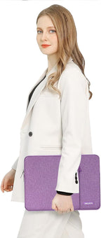 MOSISO Laptop Case 16 inch, 15-15.6 inch Laptop Sleeve Compatible with MacBook Pro 16 M4 M3 M2 M1, HP Acer Dell Lenovo ASUS Notebook, Polyester Vertical Computer Sleeve Bag with Pocket, Light Violet