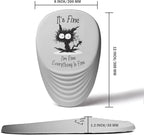 Mouse Pad, Ergonomic Mouse Pad with Wrist Rest Support and Non-Slip PU Base, Desktop Mousepad for Pain Relief, Computer, Office & Home, Grey Cat I'm Fine