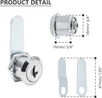 Uenhoy 6 Pack Cam Locks Keyed Alike, 5/8" (16mm) Set for Drawers, Mailbox, Tool Box, RV, File Cabinet Locks with Keys