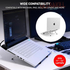 NSMO Laptop Stand - Foldable, Adjustable, Ergonomic Aluminum Stand with 5-Level Height Adjustment, Heat Dissipation, Non-Slip Design, Portable for 11”-16” Laptops, Gaming, Office, Travel