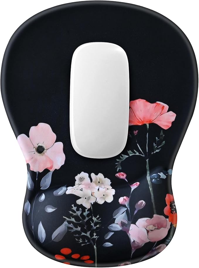 EooCoo Ergonomic Mouse Pad with Gel Wrist Rest Support Middle Concave Design, Relieve Wrist Pain Mousepad, Non-Slip Base for Laptop, Computer, Office Desk Accessories, Carpal Tunnel Syndrome
