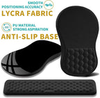 Hokafenle 2 in 1 Ergonomic Mouse Pad Wrist Support & Wrist Rest for Computer Keyboard Set, with Relieve Carpal Tunnel Pain Massage Bulge and Full Memory Gel Design (2In1 Set, Black)