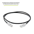 TRUECABLE Cat6 Component Rated Patch Cable, Unshielded (U/UTP), 3ft, Black, 28AWG Solid Copper, Snagless 10G High-Speed Ethernet Cable, PoE++ 4PPoE 100W, UL Listed, RoHS-3, 5 Pack