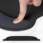 ITNRSIIET Ergonomic Mouse Pad with Comfort Gel Wrist Rest, Non-Slip PU Base, Smooth Textured Surface, Reduces Hand Fatigue & Wrist Pain, 8.7 x 7.2 Inch for Office Gaming Home, Black Gray Gradient
