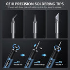 Cordless Soldering Iron Kit - 7s Fast Heating & Auto Sleep, Portable USB-C Rechargeable Welding Pen with 3 Tips (392°F/200°C to 842°F/450°C) for Electronics Repair/DIY/Circuit Board, Blue