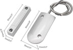 Magnetic Reed Switch Wired Surface Mount Normally Closed NC Contact Sensor Alarm Magnetic Door Switch with 2 Wires, Zinc Alloy Sliver, OC-60