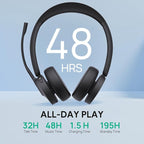 Yealink WH64 Hybrid with DECT Dongle, 492ft Range, 32 Talk Time Bluetooth Headset for Teams, Zoom Skype UC, 3X Mic Noise Cancelling, Headset PC Phone
