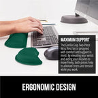 GORILLA GRIP Silky Gel Memory Foam Wrist Rest for Computer Keyboard, Mouse, Ergonomic Design for Typing Pain Relief, Desk Pads Support Hand, Arm, Mousepad Rests, Stain Resistant, 2 Piece, Hunter Green