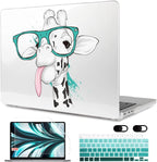 MEEgoodo Case for MacBook Air M4/M3/M2 13.6 inch 2025 2024 2022, Fit Model A3240 A3113 A2681, Compatible with MacBook Air 13 inch, Laptop Hard Shell Case with Keyboard Cover, Funny Giraffe