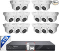 ONWOTE 16 Channel NVR PoE Security Camera System, 12MP 4K 16CH Commercial NVR 4TB, 16x 6MP Wired Outdoor 122° IP Cameras with Audio, AI Detection, 16x Cables (Total 1280ft), CCTV for Business Home