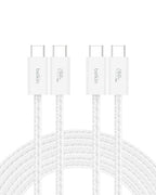 Belkin USB C to USB C Cable 2-Pack, 9.9ft, 60W - Type C Charger, iPhone Charger Cord, Soft, Braided, Flexible for iPhone 16, Galaxy S25, Pixel 9, Airpods, iPad Pro & More, Travel Essentials - White