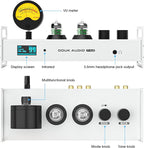 Douk Audio 2 Channel Bluetooth Vacuum Tube Preamp, Hi-Fi Headphone Amp, USB DAC PC Sound Card, Wireless Receiver Audio Preamplifier with VU Meter, Optical, Coaxial, APTX, LDAC, DSD256, Remote Control