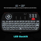 Rii (Upgrade) i4 Mini Bluetooth Keyboard with Touchpad, Blacklit Portable Wireless Keyboard with 2.4G USB Dongle for Smartphones, PC, Tablet, Laptop TV Box iOS Android Windows Mac.Black