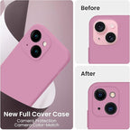 FireNova Designed for iPhone 15 Plus Case, Silicone [Camera Protection] Case with [2 Screen Protectors], Soft Anti-Scratch Microfiber Lining Inside, 6.7 inch, Lilac Purple