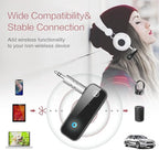 LOFICOPER Bluetooth Transmitter Receiver, Aux Bluetooth 5.0 Adapter for Car, 2 in 1 Wireless 3.5mm Audio Adapter for TV, Speakers, Stereo Systems, Headphones