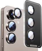 X-it Camera Lens Protector for Samsung S25 Plus, 9H Tempered Glass, Independent Metal Aluminum Edge Original Protection Design, Suitable for Phone Case, Anti-scratch, Anti-reflective,PinkGold
