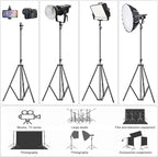 Aluminum Alloy Light Stand 9.5 Feet/2.8m Adjustable Spring Cushioned Photography Tripod for Photo Studio Speedlight Flashes, Ring Light, Photographic Equipments Thickening Flash Stand, 2 Pack