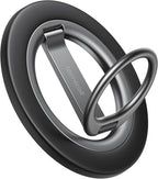 Lamicall 2025 [Stable Dual-Hinge] Magnetic Phone Grip Stand for MagSafe, Finger Ring Holder Phone Kickstand [Super Magnet] 360° Rotation Ring, Mag Safe Accessories for iPhone 16 15 14 Pro Max, Android
