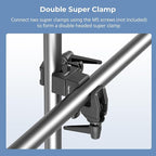 SMALLRIG Super Clamp Kit, Heavy Duty Max Load 33lb /15kg, with a 1/4"-20 & a 3/8"-16 Top Screw on a 5/8" Stud, for Photography Studio Video Camera Lighting, for Round Pipe and Flat Surface