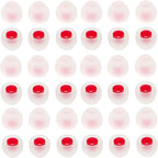 36 Pieces Small Earbud Tips Soft and Comfortable Ear Bud Replacement Pieces Silicone Fit Most in-Ear Headphones，Inner Hole 3.8mm -5.5mm，Small White and Red Replacement Eartips