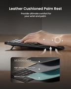 ProtoArc Ergonomic Wireless Keyboard Mouse, EKM01 Plus Full Size Ergo Bluetooth Keyboard Mouse Combo, Split Design, Wrist Rest, Multi-Device, Rechargeable, for Windows/Mac OS - Black